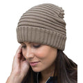 Fennel - Side - Result Winter Essentials Unisex Adult Braided Fleece Lined Beanie