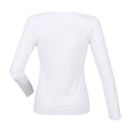 White - Back - SF Womens-Ladies Feel Good Plain Stretch Long-Sleeved T-Shirt