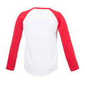 White-Red - Back - SF Minni Childrens-Kids Long-Sleeved Baseball T-Shirt