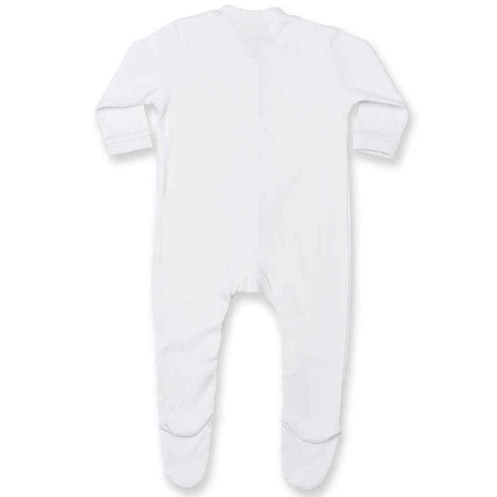 White - Front - Larkwood Baby Plain Sleepsuit