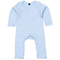 Dusty Blue - Front - Babybugz Baby Long-Sleeved Babygrow