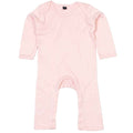 Powder Pink - Front - Babybugz Baby Long-Sleeved Babygrow