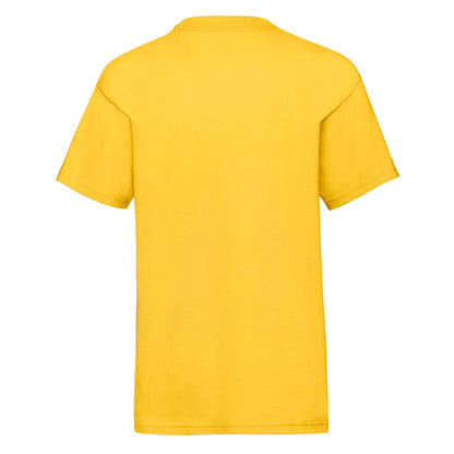 Yellow - Back - Fruit Of The Loom Childrens-Kids Value T-Shirt