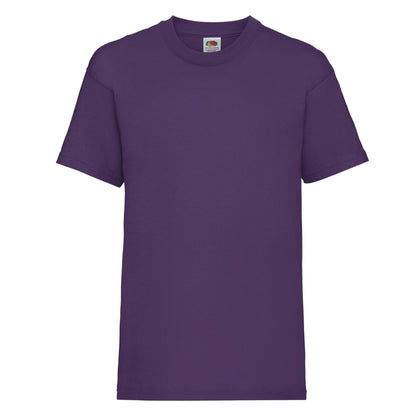Purple - Front - Fruit Of The Loom Childrens-Kids Value T-Shirt