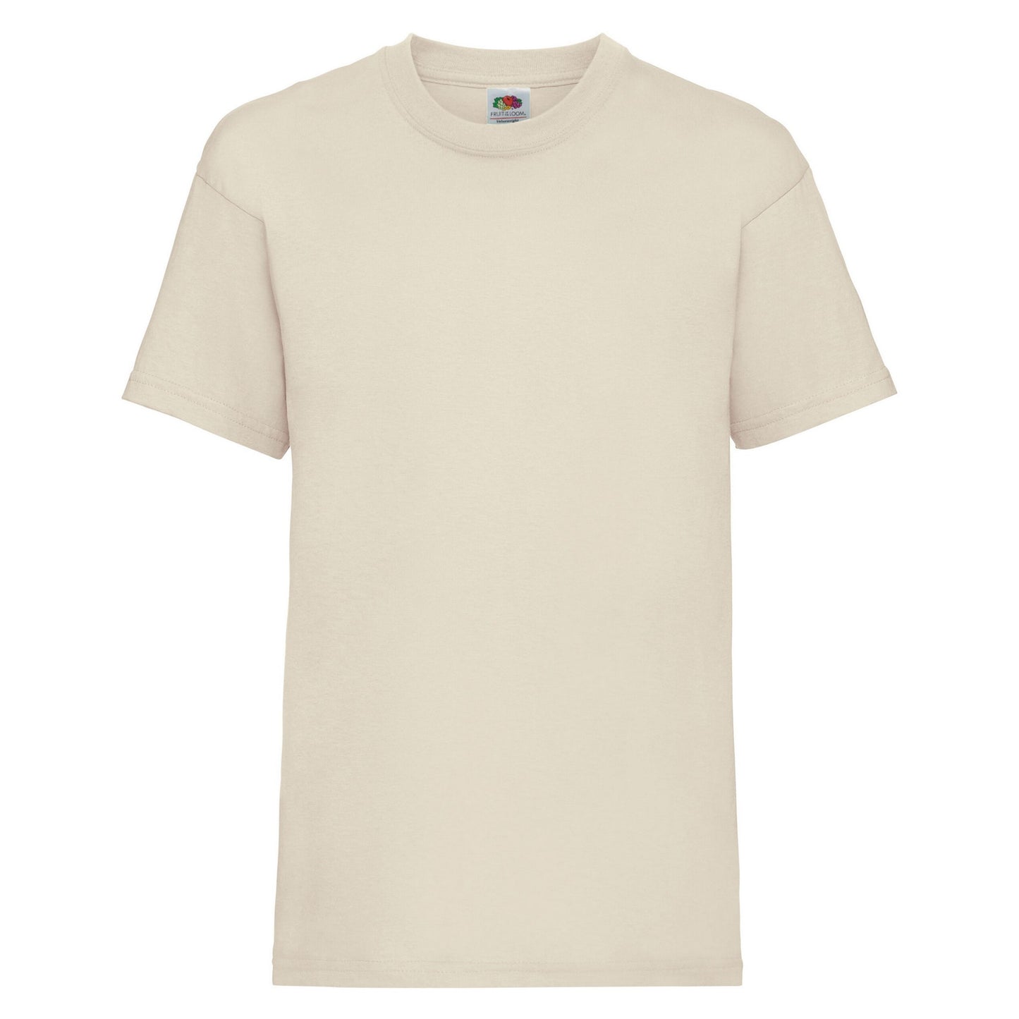 Natural - Front - Fruit Of The Loom Childrens-Kids Value T-Shirt