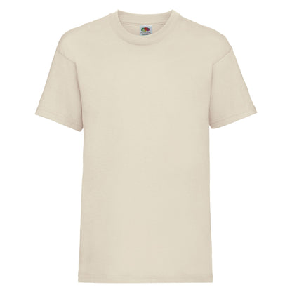 Natural - Front - Fruit Of The Loom Childrens-Kids Value T-Shirt