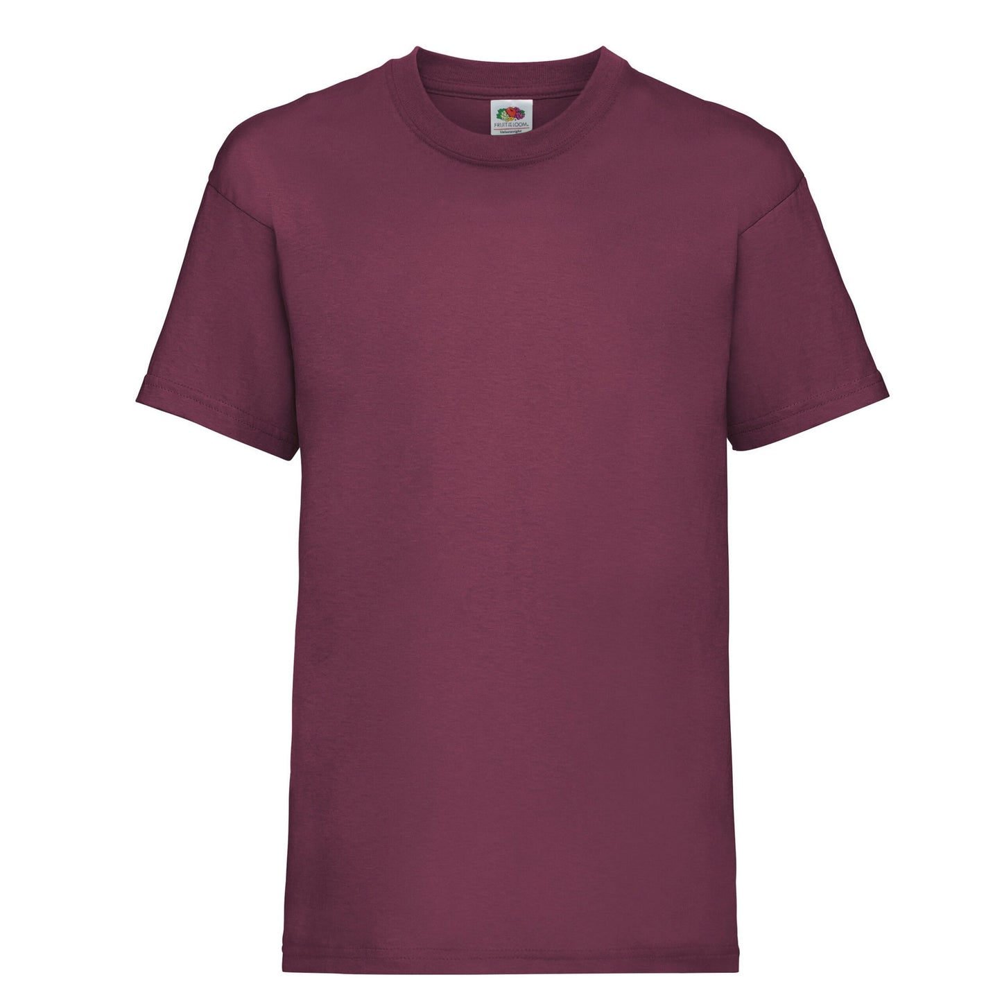 Burgundy - Front - Fruit Of The Loom Childrens-Kids Value T-Shirt