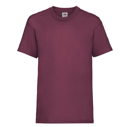 Burgundy - Front - Fruit Of The Loom Childrens-Kids Value T-Shirt