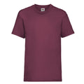 Burgundy - Front - Fruit of the Loom Childrens-Kids Value T-Shirt
