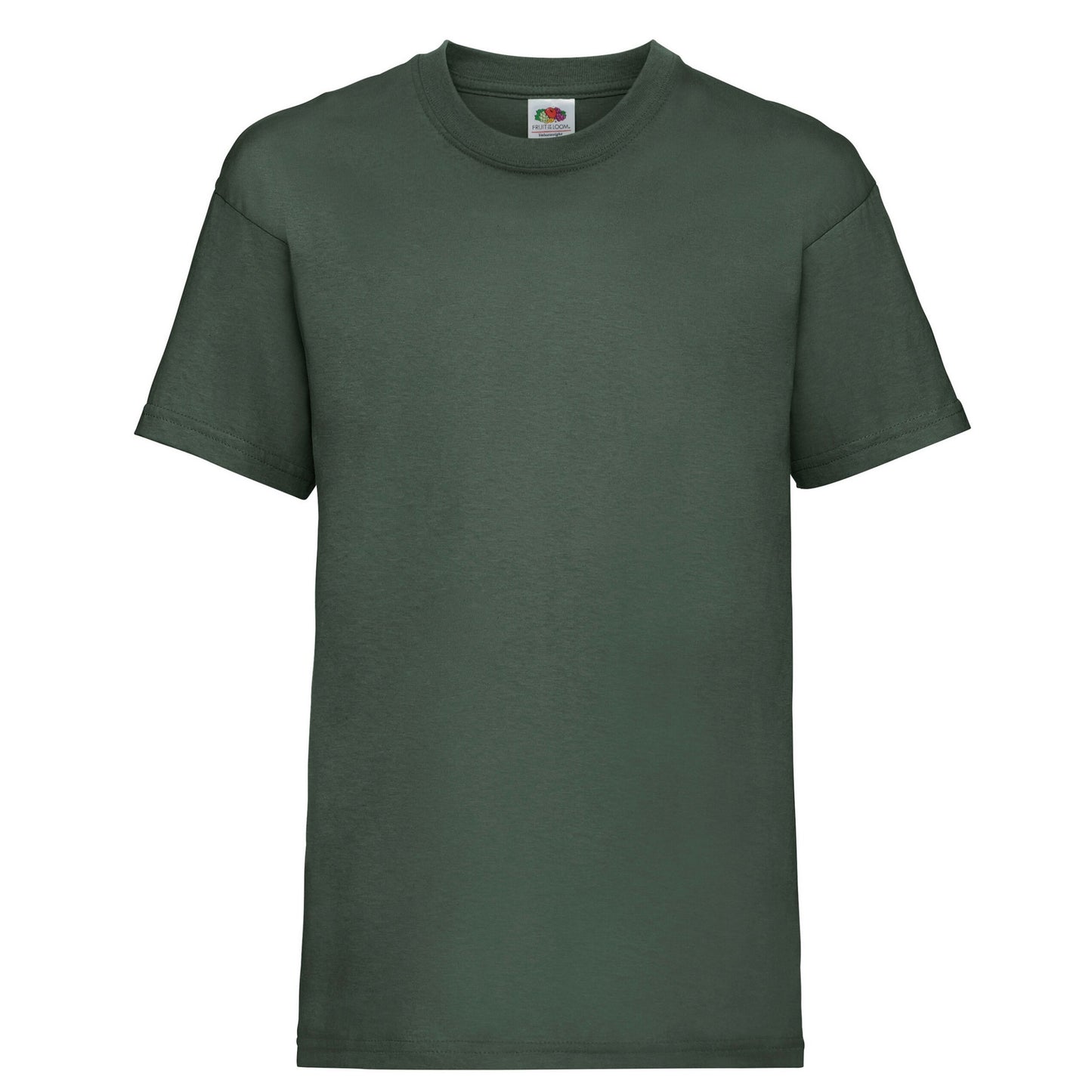 Bottle Green - Front - Fruit Of The Loom Childrens-Kids Value T-Shirt