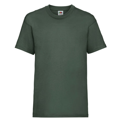 Bottle Green - Front - Fruit Of The Loom Childrens-Kids Value T-Shirt