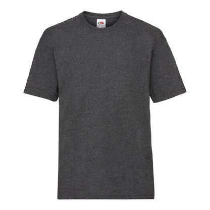 Dark Heather - Front - Fruit Of The Loom Childrens-Kids Value T-Shirt
