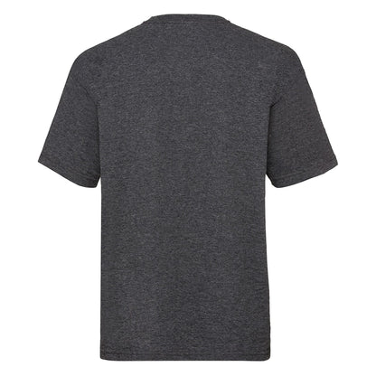 Dark Heather - Back - Fruit Of The Loom Childrens-Kids Value T-Shirt