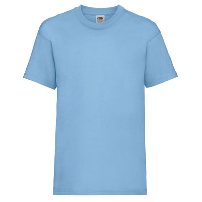 Sky - Front - Fruit Of The Loom Childrens-Kids Value T-Shirt