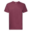 Burgundy - Front - Fruit of the Loom Unisex Adult Super Premium Plain T-Shirt