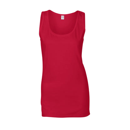 Cherry Red - Front - Gildan Womens-Ladies Softstyle Plain Tank Top