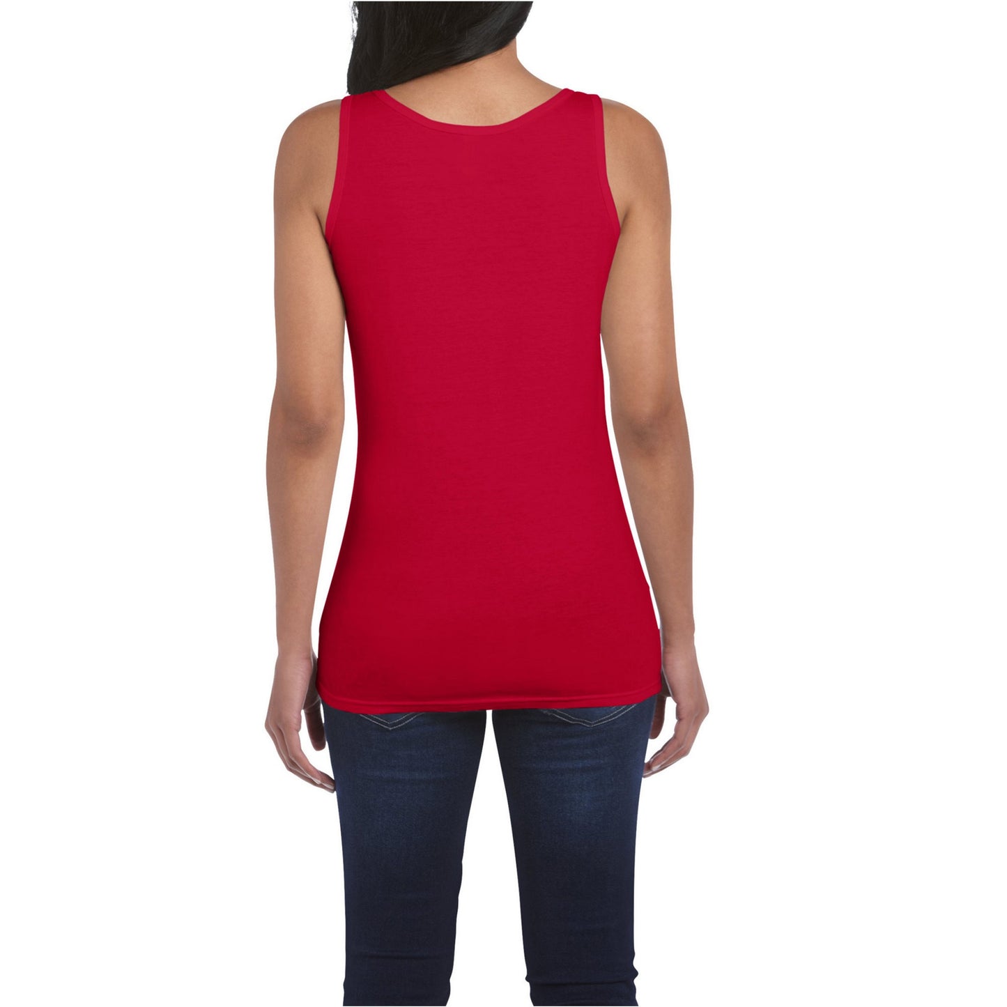 Cherry Red - Pack Shot - Gildan Womens-Ladies Softstyle Plain Tank Top