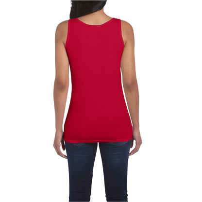 Cherry Red - Pack Shot - Gildan Womens-Ladies Softstyle Plain Tank Top