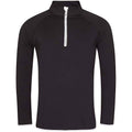 Jet Black-Arctic White - Front - AWDis Cool Mens Half Zip Sweat Top