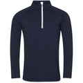 French Navy-Arctic White - Front - AWDis Cool Mens Half Zip Sweat Top