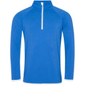 Royal Blue-Arctic White - Front - AWDis Cool Mens Half Zip Sweat Top