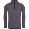 Charcoal-Jet Black - Front - AWDis Cool Mens Half Zip Sweat Top