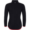 Jet Black-Fire Red - Back - AWDis Cool Womens-Ladies Half Zip Girlie Sweat Top