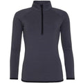 Charcoal-Jet Black - Front - AWDis Cool Womens-Ladies Half Zip Girlie Sweat Top