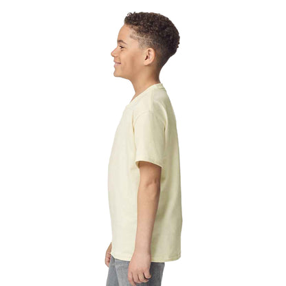 Off White - Side - Gildan Childrens-Kids Cotton Heavy T-Shirt