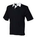 Black - Front - Front Row Mens Heavyweight Short-Sleeved Rugby Polo Shirt