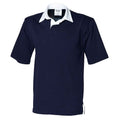 Navy - Front - Front Row Mens Heavyweight Short-Sleeved Rugby Polo Shirt