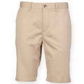 Stone - Front - Front Row Mens Chino Stretch Shorts