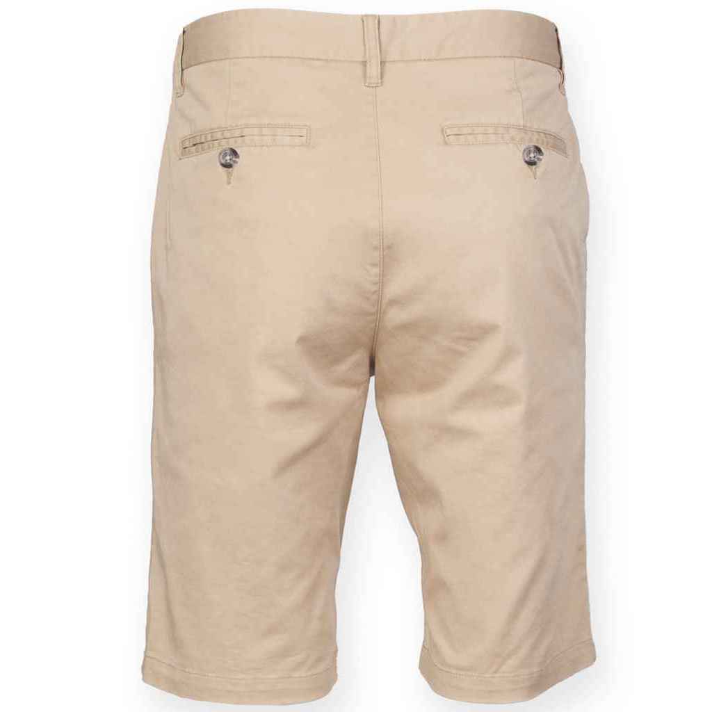 Stone - Back - Front Row Mens Chino Stretch Shorts