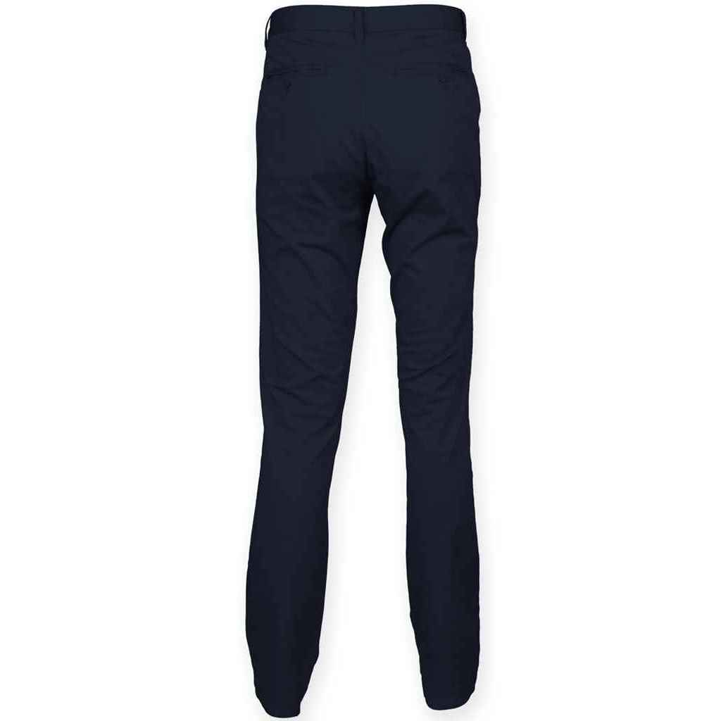 Navy - Back - Front Row Mens Stretch Chinos