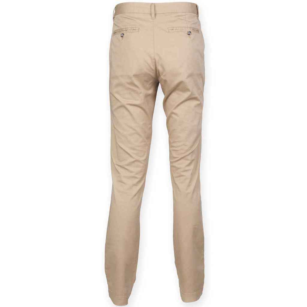 Stone - Back - Front Row Mens Stretch Chinos