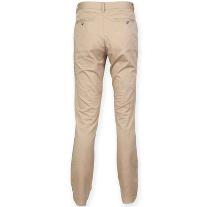 Stone - Back - Front Row Mens Stretch Chinos