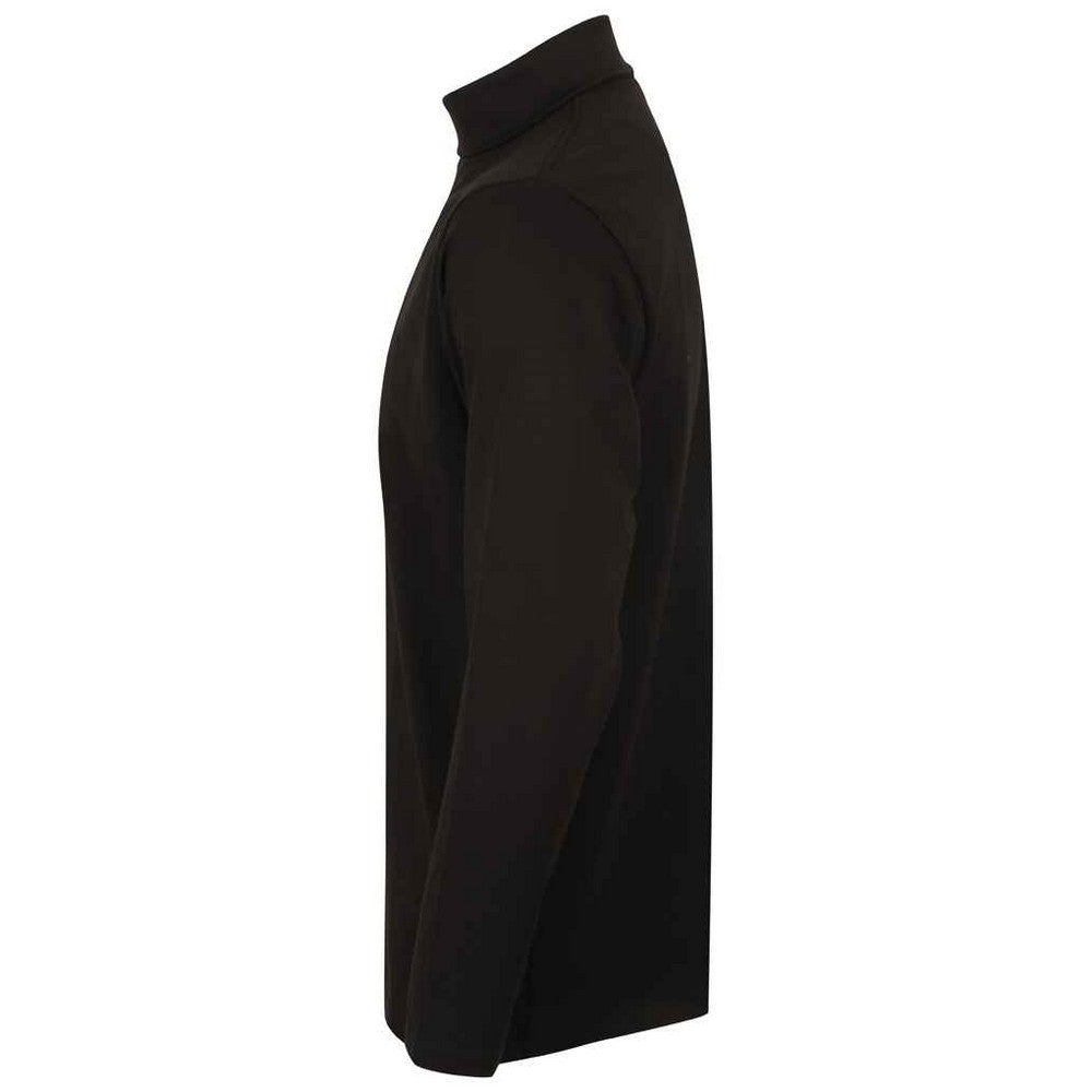 Black - Side - Henbury Mens Roll Neck Long-Sleeved Top