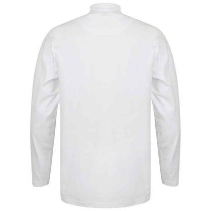 White - Back - Henbury Mens Roll Neck Long-Sleeved Top