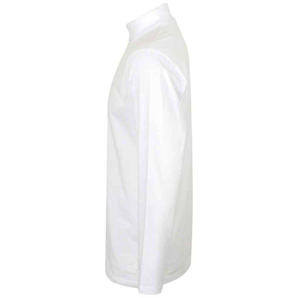 White - Side - Henbury Mens Roll Neck Long-Sleeved Top