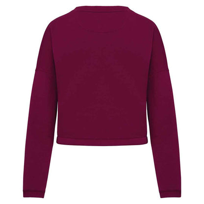 Cherry Purple - Back - Native Spirit Womens-Ladies Oversized Crop Sweatshirt