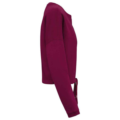 Cherry Purple - Side - Native Spirit Womens-Ladies Oversized Crop Sweatshirt