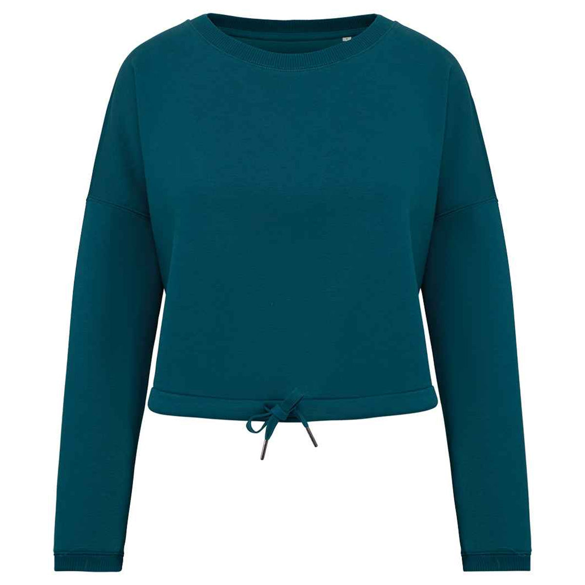 Peacock Green - Front - Native Spirit Womens-Ladies Oversized Crop Sweatshirt
