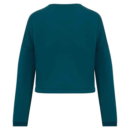 Peacock Green - Back - Native Spirit Womens-Ladies Oversized Crop Sweatshirt