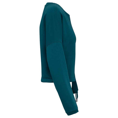 Peacock Green - Side - Native Spirit Womens-Ladies Oversized Crop Sweatshirt