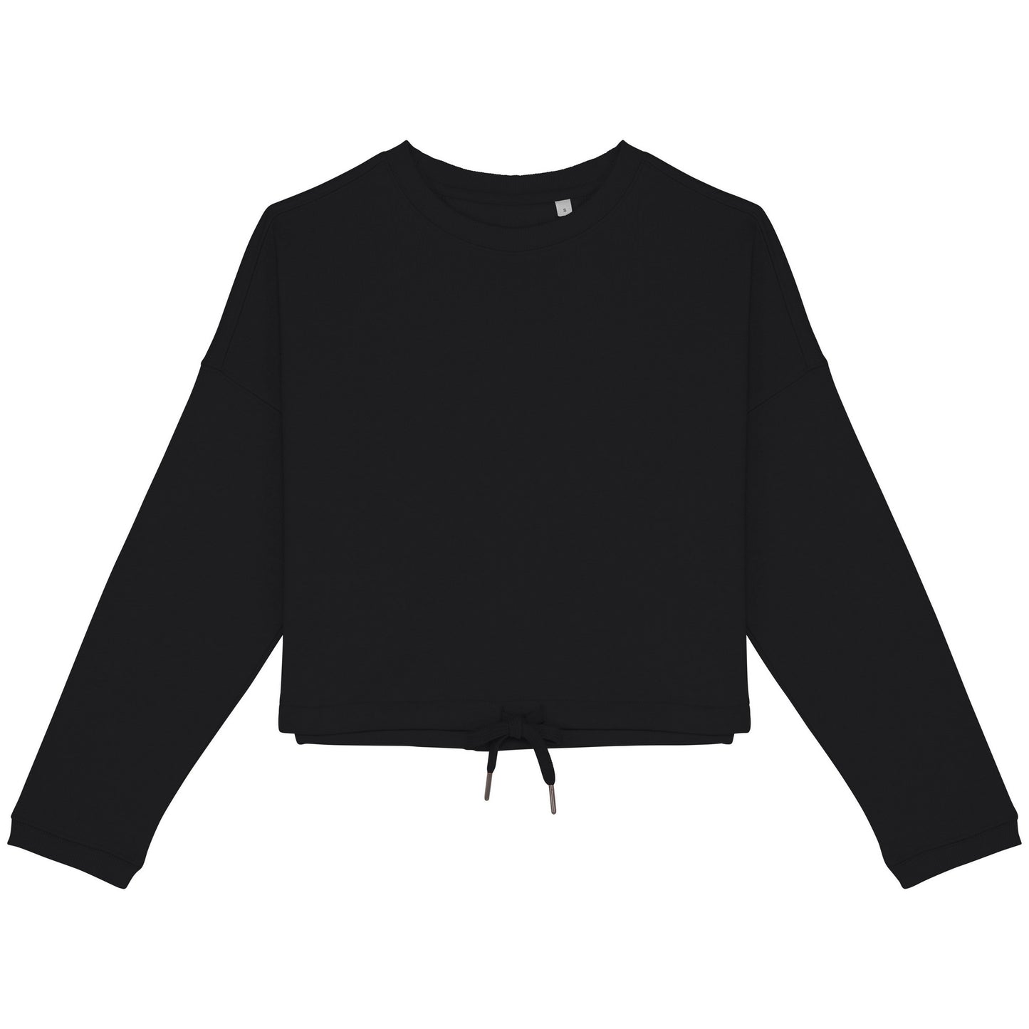 Black - Front - Native Spirit Womens-Ladies Oversized Crop Sweatshirt