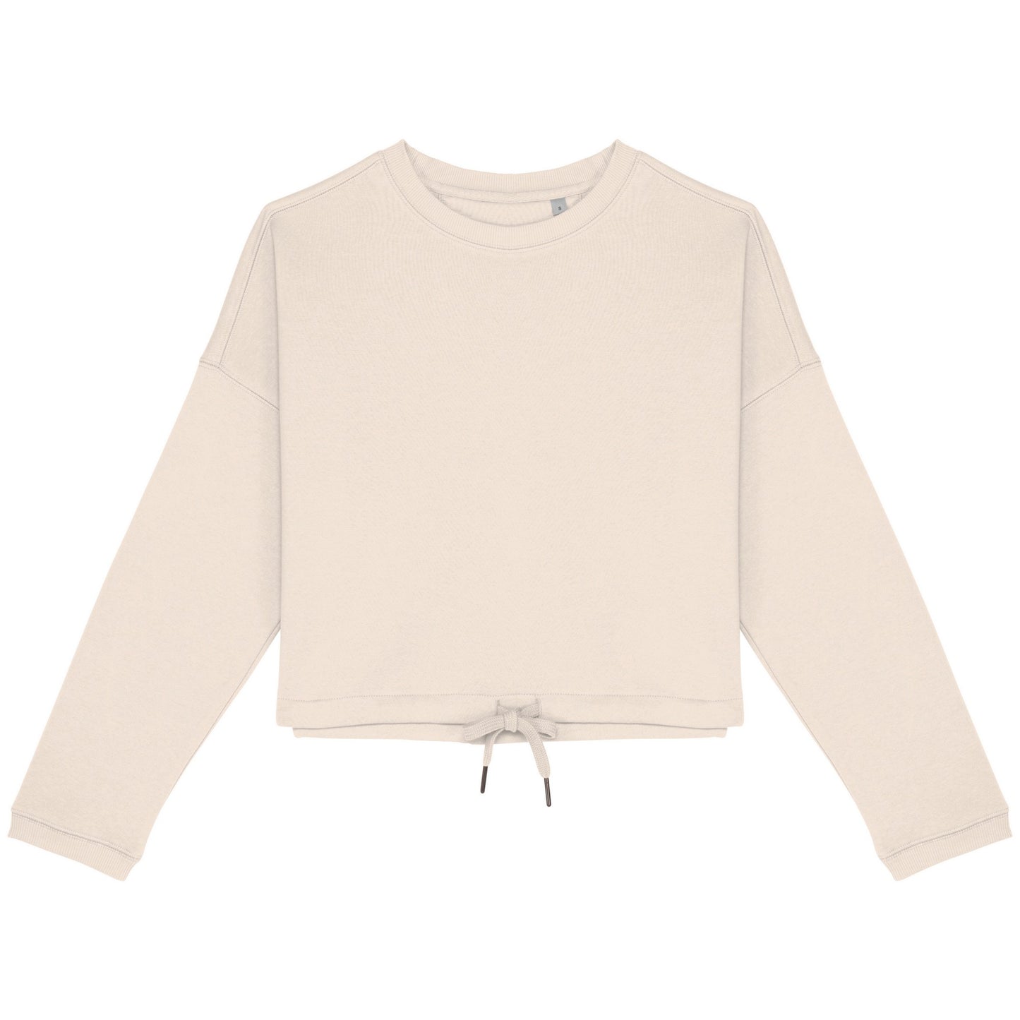 Ivory - Front - Native Spirit Womens-Ladies Oversized Crop Sweatshirt