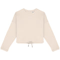 Ivory - Front - Native Spirit Womens-Ladies Oversized Crop Sweatshirt