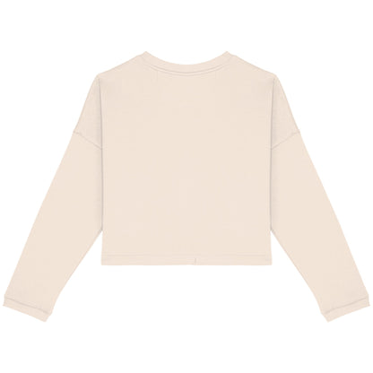 Ivory - Back - Native Spirit Womens-Ladies Oversized Crop Sweatshirt