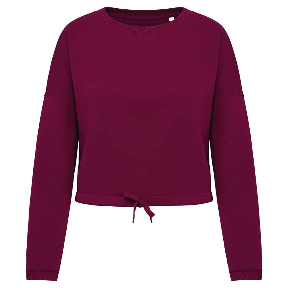 Cherry Purple - Front - Native Spirit Womens-Ladies Oversized Crop Sweatshirt