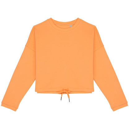 Apricot - Front - Native Spirit Womens-Ladies Oversized Crop Sweatshirt